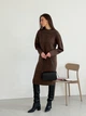 Платье вязаное миди женское ARTKNIT Оливия One Size Коричневое (4823093454972) - изображение 5