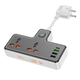 Удлинитель сетевой HOCO AC12A 3USB/Type-C PD/QC 30W/10A 3xUSB black - изображение 2