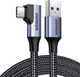 Kabel Ugreen US385 USB 3.0 Male to USB Type-C Male 3 A 90-Degree Angled Cable 1 m Black (6957303822997) - obraz 1