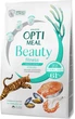 Беззерновой полнорационный сухой корм Optimeal Beauty Fitness для стерилизованных кошек и кастрированных кошек, формула на основе морепродуктов 1.5 кг (4820215369848) - изображение 1