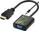 Адаптер Techly HDMI - VGA + 3.5 Audio M/F Black (8057685306493) - зображення 1