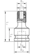 Адаптер Wurth 1/4" 4kt - 1/4" 6kt (07151101) - изображение 2