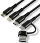 Кабель Everactive USB Type-A + USB Type-C - USB Type-C + micro-USB + Lightning M/M 1.2 м Black (5903205772183) - зображення 2