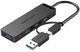 USB Hub Vention 4-Port z microUSB zasilaniem 0.15 m Black (6922794746916) - obraz 1