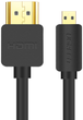 Kabel Ugreen HD127 micro HDMI to HDMI v2.0 UltraHD 4K-3D 1.5 m Black (6957303831029) - obraz 1