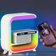Нічний акумуляторний RGB G3 з бездротовою зарядкою 15W і Bluetooth колонкою 3W Настільна смарт лампа(ws78875)(WB) - изображение 5