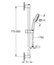 Душевой набор GROHE QuickFix Vitalio Comfort с ручной лейкой, шлангом и стойкой 920мм хром 26932001 - изображение 2