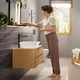 Cмеситель для умывальника с высоким изливом HANSGROHE Rebris E EcoSmart+ черный латунь с донным клапаном 72591670 - изображение 6