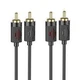 Аудіо-кабель тюльпан RCA на RCA Hoco red і white double lotus audio cable (1,5м). Black - зображення 4