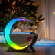 Настольная смарт лампа ночник BT-2301 RGB Rainbow Light-Wireless с Bluetooth колонкой беспроводная зарядка black - изображение 2