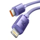 Кабель зарядный Baseus USB C - Lightning Crystal Shine Series 20 Вт 1.2 м Purple (CAJY000205) - изображение 2