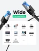 Высокоскоростной интернет кабель RJ45 Ethernet UGREEN плоский плетенный Lan сетевой кабель шнур 2 м (40171) - изображение 4
