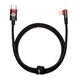 Кабель зарядный Lightning Baseus Type-C to Lightning MVP угловой 20W 1 м Black/Red (CAVP000220) - изображение 1