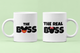 Парные чашки кружки Boss real boss Микки маус для Влюблённых Белая 330 мл - изображение 1