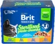 Промо набор Упаковка влажного корма для кошек Brit Premium семейная тарелка для стерилизованных кошек ассорти 4 вкуса 100 г х 12 шт. (8595602548514) - изображение 3