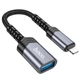 Перехідник Hoco iP male to USB female 2.0 converter UA24 grey - зображення 1