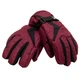 Водоотталкивающие детские лыжные перчатки, 22 см, размер 14, бордовый, плащевка, флис (519346) - изображение 1