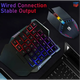 Комплект набор геймерский игровой 2 в 1 мини одноручная клавиатура мышь с RGB подсветкой (477878-Prob) Черный - изображение 3