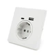 Розетка врізна із заземленням, Input: AC:110-250V/16A, Type-C/USB-виходи, White - зображення 1