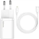 Сетевое зарядное устройство Baseus Super Si Quick Charger 1C 20W + кабель Type-C to Lightning (Белый) (156687) - изображение 1