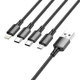 Дата кабель Borofone BX72 USB to 3in1 (1m) (Чорний) (138533) - зображення 6