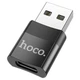 Перехідник HOCO UA17 USB Male to Type-C Female USB2.0 (Чорний) (135648) - зображення 1