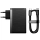 Сетевое зарядное устройство Baseus GaN5 Pro 2Type-C+USB 140W EU (with Type-C to Type-C 140W (1m)) (CCGP100201) (Black) (160449) - изображение 5