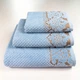 Комплект махрових рушників 3шт 40x70см, 50x90см, 70x140см Damask Преміум якості Жакардове з велюром (Світло-Синій) - зображення 1