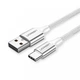 Кабель USB 2.0 AM-Type-C M UGREEN US288 3м 3A 18W Nickel Plating Aluminum Braid 60409 Серебряно-белый - изображение 1