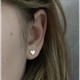 Срібні сережки Spark зі Swarovski Heart Studs K2808C - изображение 2