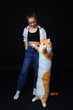 Детская игрушка плюшевая обнимашка Кот батон 130 см подушка Коричневый 9007/130 - изображение 2