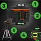 Нівелір 4D лазерний рівень Hikey Cross-Line Laser 360 з перехресною лінією 25 м зі штативом та аксесуарами - зображення 4