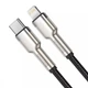 Кабель Baseus Cafule Metal Type-C to Lightning PD 20W 2m Black - изображение 2