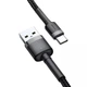 Кабель Baseus Cafule Type-C 3A 1m Black-Gray - изображение 1