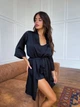 Комплект домашній жіночий трійка: халат шорти майка Minore Collection L-XL чорний - зображення 3