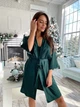 Комплект домашний женский тройка: халат шорты майка Minore Collection L-XL зеленый - изображение 1