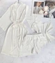 Комплект домашний женский тройка: халат шорты майка Minore Collection S-M белый - изображение 10