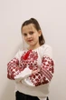 Вишиванка для дівчинки Piccolo Білослава Біла з червоною вишивкою 100% віскоза (штапель)| Розмір 146 - изображение 5