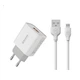 Мережевий зарядний пристрій WK WP-U57 плюс кабель microUSB 1 м QC3.0 18W білий - изображение 1