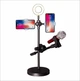 Кольцевая лампа 4в1 Ring Light RL38 стойка с двумя держателями для телефона и микрофона, свет для блогера - изображение 3