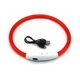 Светодиодный LED ошейник Lesko L-18 Red M для собак и котов USB светящийся водоотталкивающий - изображение 4