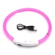 Світлодіодний LED нашийник Lesko L-18 Pink L для собак і котів USB водовідштовхувальний, що світиться - зображення 4
