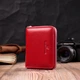 Стильный кожаный кошелек для женщин на молнии с тисненым логотипом ST Leather 19490 Красный - изображение 6