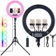 Кольцевая светодиодная лампа LED LJJ-45 Ring Fill Light 45 см, с пультом с штативом 2.1 м - изображение 14