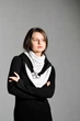 Шарф треугольник на кольцах черно-белый двухсторонний от бренд MyScarf - изображение 2