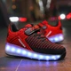 Роликовые кроссовки для девочек с LED подсветкой красные на 2-х колесах (LR 1229) 36(23см) - изображение 3