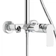 Комплект: Душова кабіна DUSEL A516 100х100 Chrome, скло прозоре+ Душова система зі змішувачем DUSEL LACIO Chrome - зображення 4