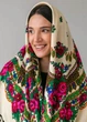 Хустка вовняна з бахромою 120х120 см. (кремовий) - изображение 4