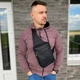 Нагрудна сумка слінг чоловіча екокожа чорна через плече - зображення 2