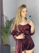 Пижама женская четверка халат майка шорты брюки Tina Collection L бордо - изображение 2